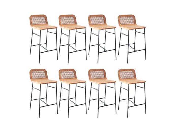 MOB-IN Sana Eiland & Bar Stoelen Set van Eiken en Rieten Zitting 65cm