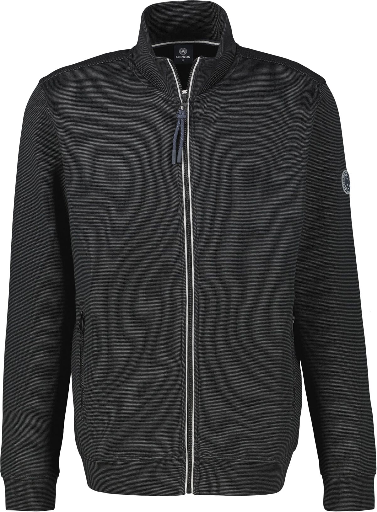 Sweatjacke LERROS "Sweatjacke aus weichem Baumwollmischgewebe", Herren, Gr. 3XL, schwarz, 90% Baumwolle, 10% Polyester, Sweatjacken Sweatjacke schwarz 3XL