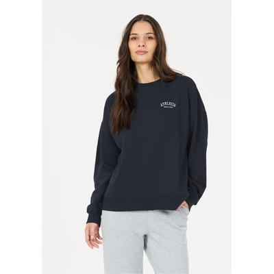 Sweatshirt ATHLECIA "Rayev", Damen, Gr. 42, schwarz (blau), 65% Polyester, 35% Baumwolle, unifarben, normal, Rundhals, Sweatshirts Sweatshirt, mit atmungsaktiver Eigenschaft