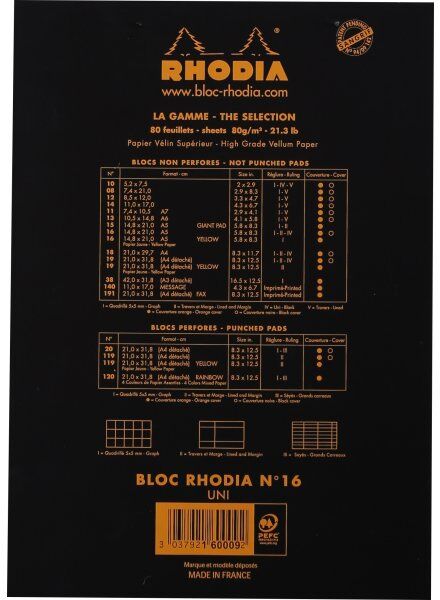 Rhodia Basics Hæftet Notesblok   A5   Blank