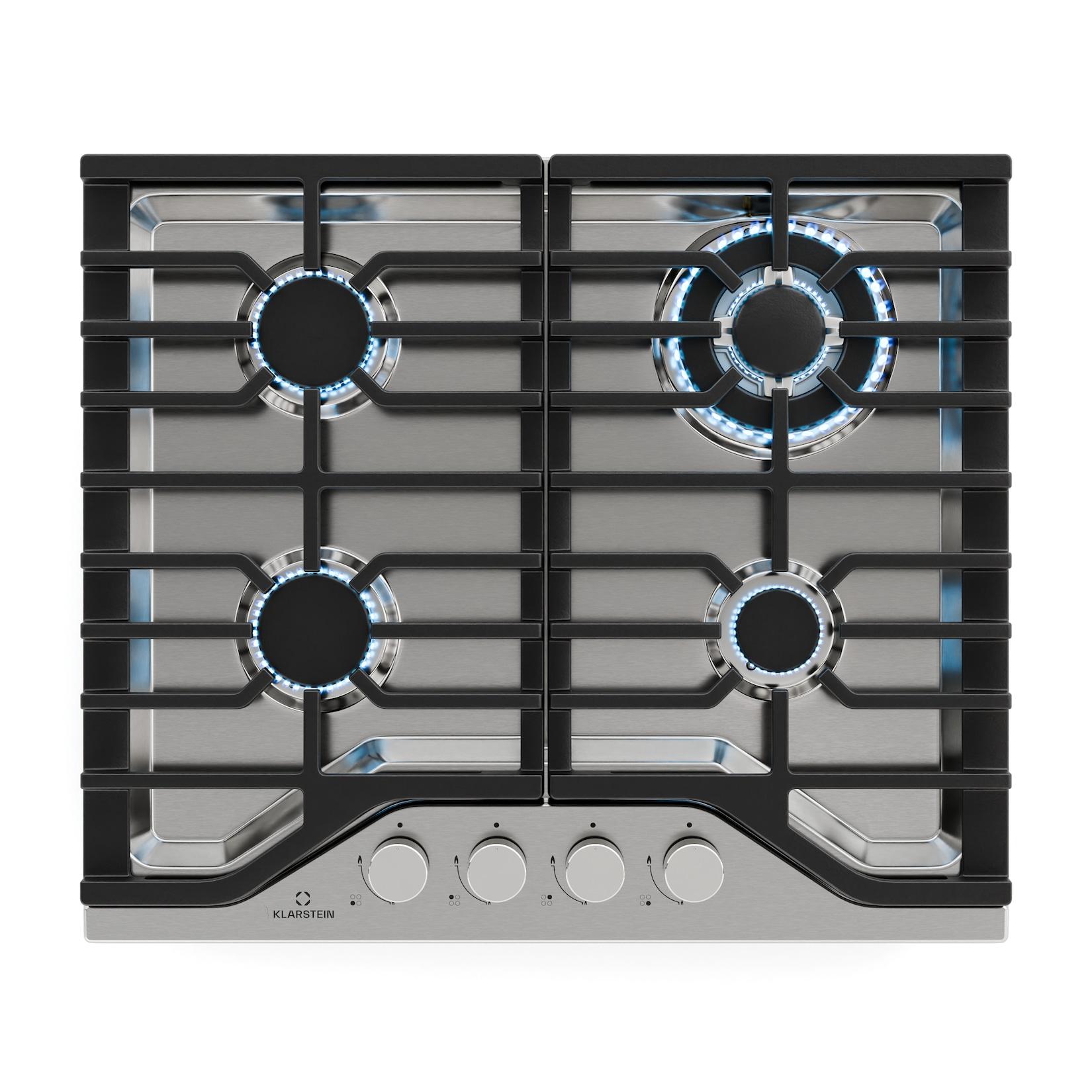 Turbocast Gaskochfeld 304er Edelstahl 4-Brenner Profi-Gusseisenhalter Wok-Brenner