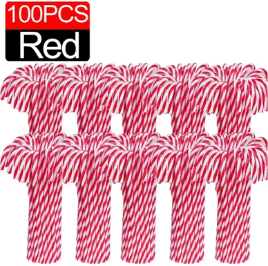 Inspire Picks Classic Candy Cane Christmas Tree Hanging Ornament Set 100pcs red 15cm
