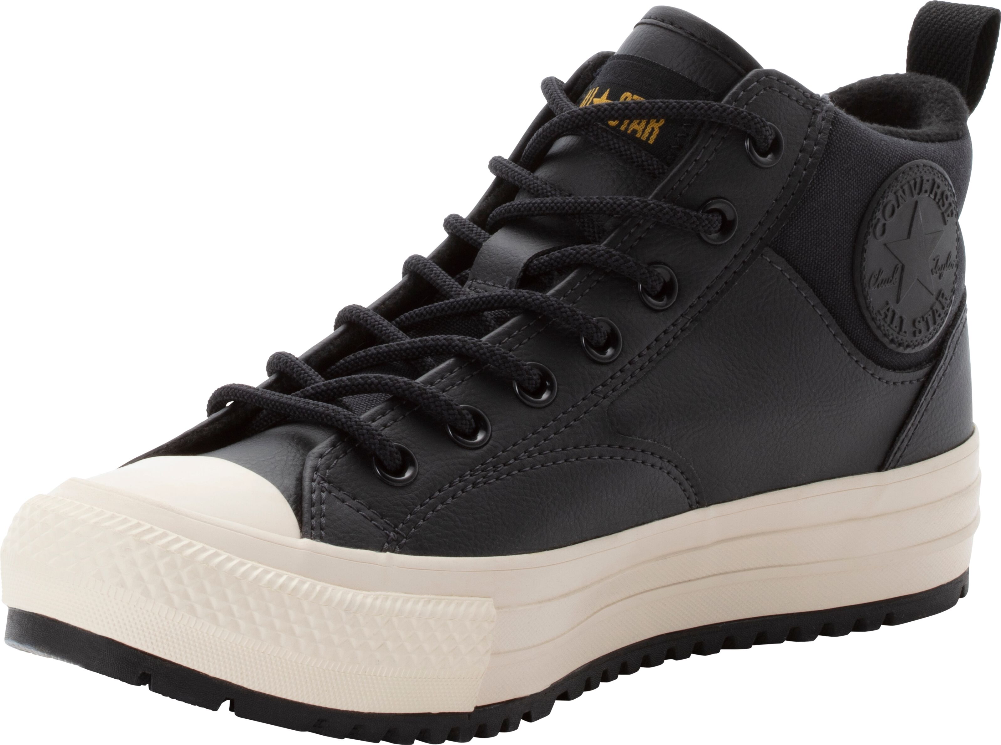 Sneaker CONVERSE "CHUCK TAYLOR ALL STAR MALDEN STREET WATERPROOF BOOT", Herren, Gr. 37, schwarz (total eclipse, schwarz), Synthetik, Schuhe Sneaker, wasserddicht total eclipse, schwarz 37