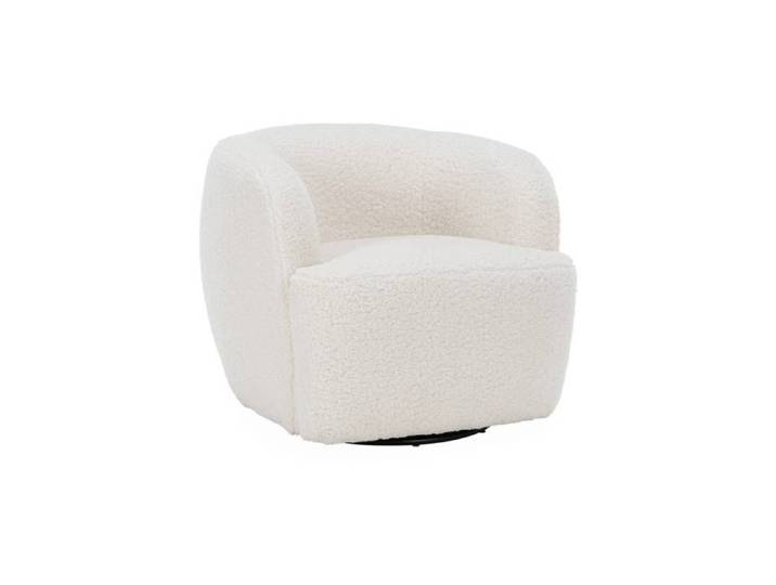 sweeek - Fauteuil pivotant métal et bouclette LAYA