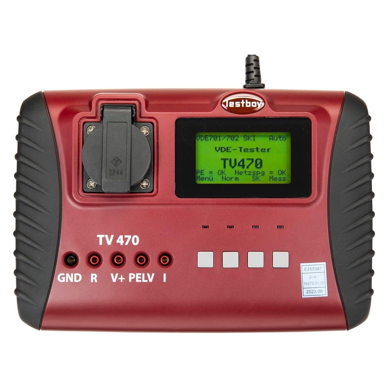 Newlec TV 470 VDE-Tester DIN 0701/0702/EN 62353, Gerätetester (Gut-/Schlecht-Aussage, Hilfeb (CAT II 600V) (Testboy TV 470)