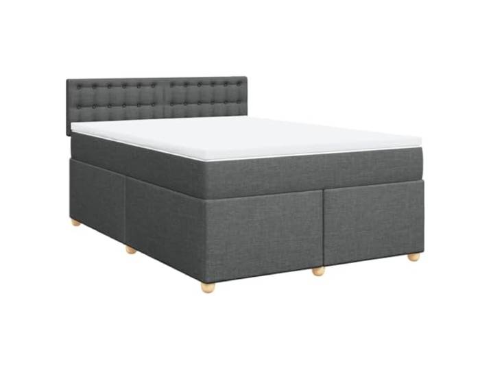 vidaXL Boxspringbett mit Matratze Dunkelgrau 160x200 cm Stoff