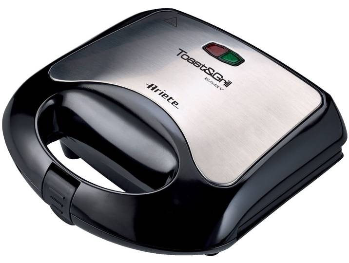 ARIETE Sandwichmaker 1980 Toast & Grill Easy , silber (schwarz, silber), B:23cm H:9,5cm T:22cm, Sandwichmaker, Sandwichmaker