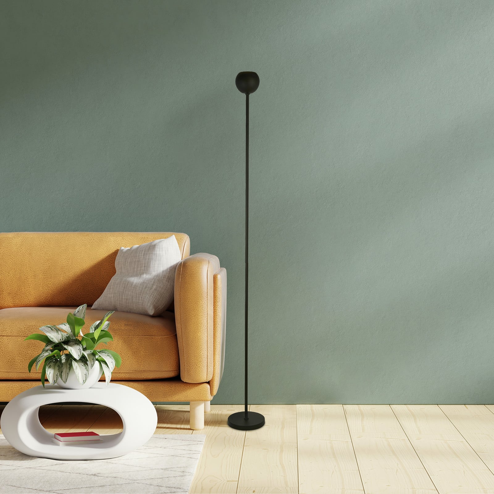 Searchlight Design vloerlamp Eindhoven zwart metaal H 180 x B 20 x D 20 cm GU10