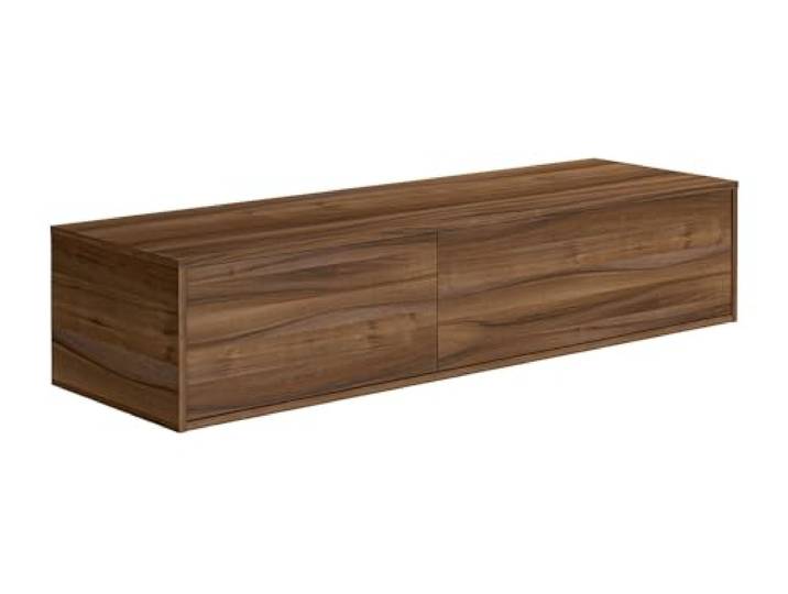 Vente-unique - Waschbeckenunterschrank hängend - Holzfarben dunkel - 150 cm - ISAURE II