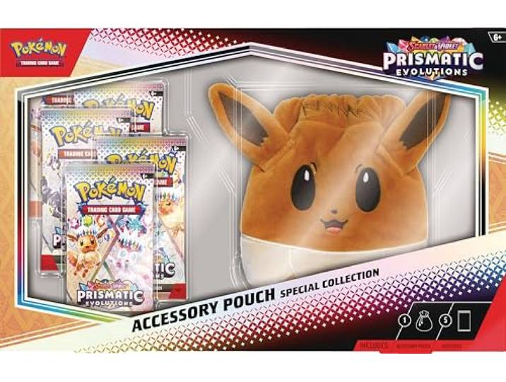 Pokémon TCG: Scarlet & Violet – Prismatic Evolutions Zubehörtasche Special Collection (5 Boosterpacks & Zubehörtasche)