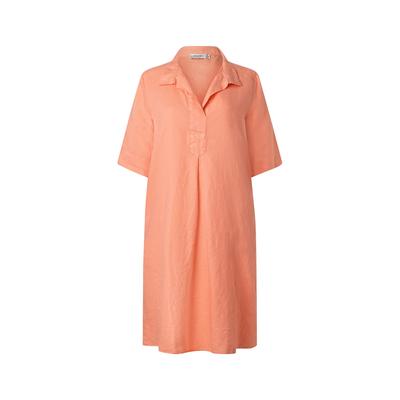 Jerseykleid MAERZ MUENCHEN "Maerz Muenchen 183400 Kurzarmkleid Damen Bekleidung", Damen, Gr. 36, EURO-Größen, orange, 100% Leinen, Kleider Jerseykleid