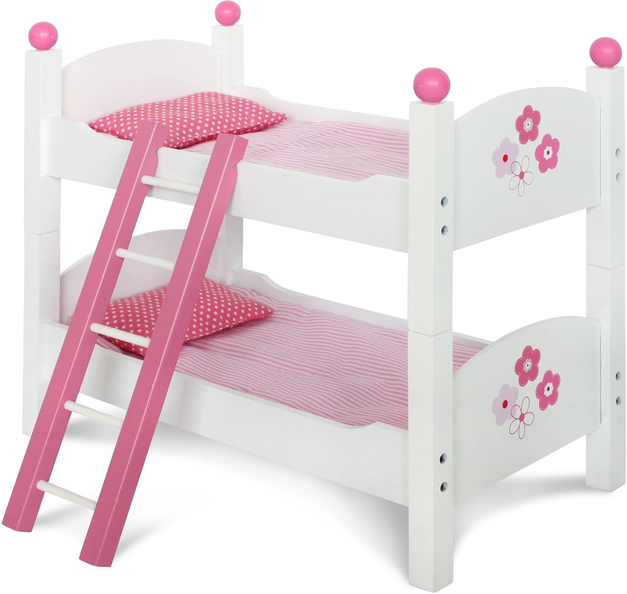 Puppenbett CHIC2000 "Fiori", weiß, Puppenmöbel, KinderB:50cm H:44cm T:50cm, Holz, Stoff, Puppenbett, B:50cm H:44cm T:50cm