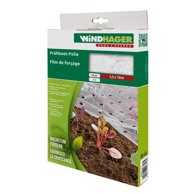 Schutzplane WINDHAGER "Folie für Schutz der Pflanzen im Frühjahr, unterstützt die Pflanzen", weiß (transparent), B:150cm L:100cm, Kunststoff, Planen, gelocht für optimalen Wärmeaustausch, 10x1,5 m 20 µm