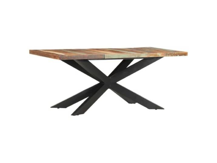 Esstisch 180 x 90 x 76 cm aus Recyceltem Massivholz mit Stahlbeinen Recyclingholz, Stahlbeine, Industrie-Design, Vintage-Look, stabile Konstruktion, einfache Montage