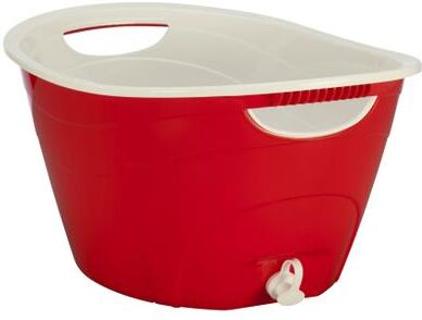 Double Walled Party Tub with Drain Plug by Creatively Designed Products in Fire Red