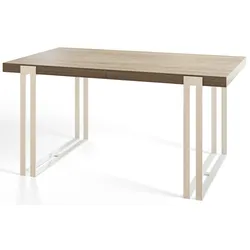 ESSZIMMERTISCH ROSA 200X90X77 cm, Farbe: SONOMA, mit Metallbeinen in Farbe Weiß