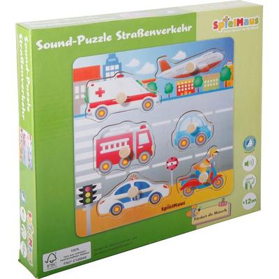SpielMaus Holz Sound Holzpuzzle Straßenverkehr
