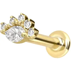 14 Karat Gold Labret mit Innengewinde MOISSANITE-AUGE