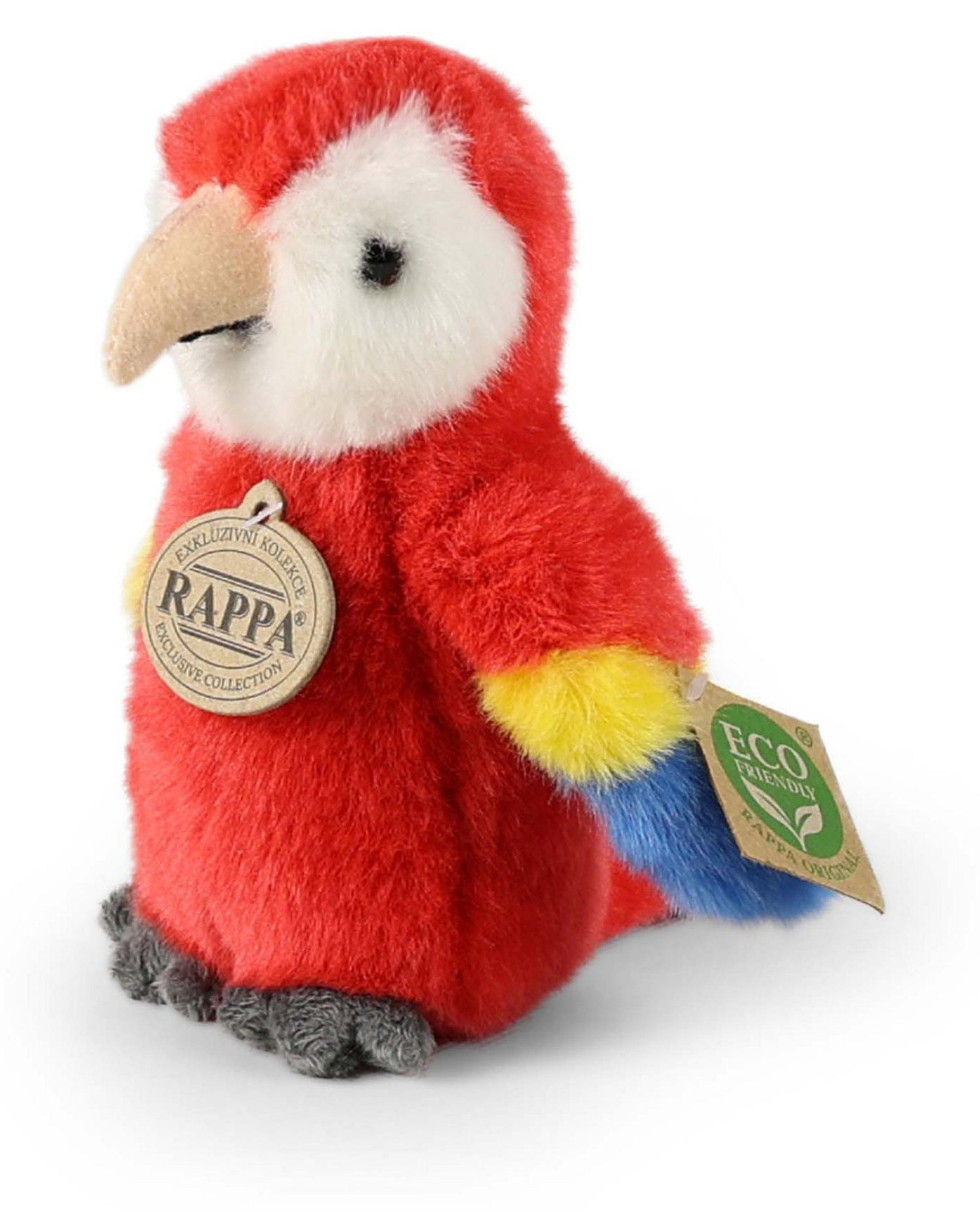 Milieuvriendelijke pluche rode ara papegaai van RAPPA, 16 cm