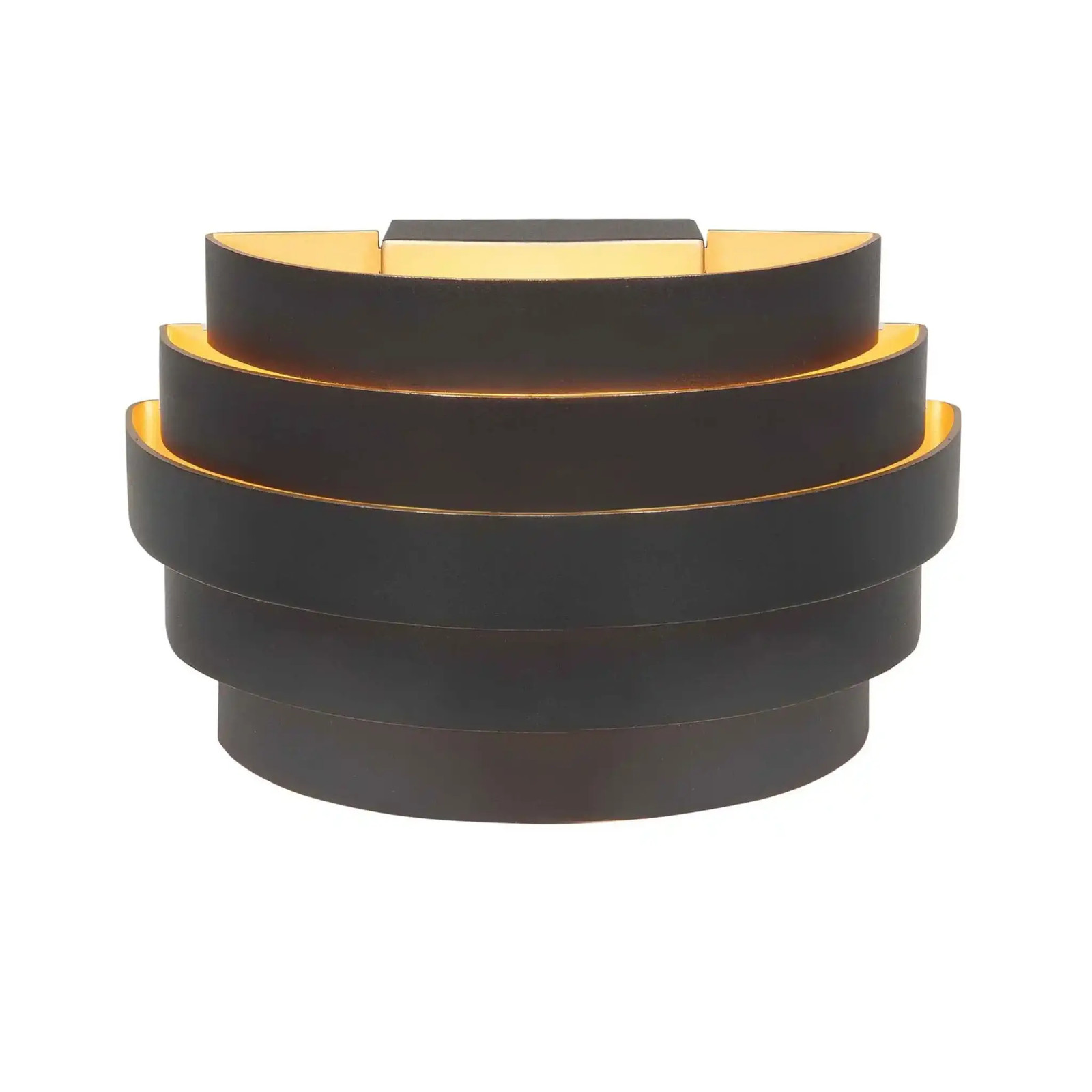 Highlight Wandlamp Scudo Design Zwart en Goud met Ringvormig Aluminium 20 cm