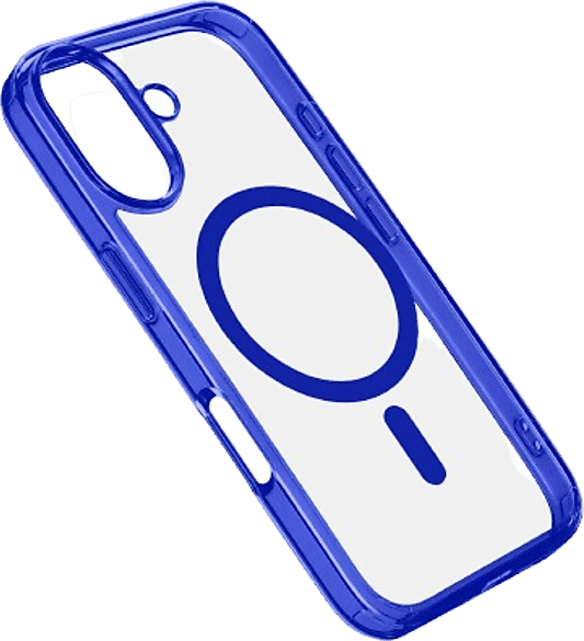 Funda móvil - CellularLine, Para Apple iPhone16 Plus, Trasera, Goma, Azul