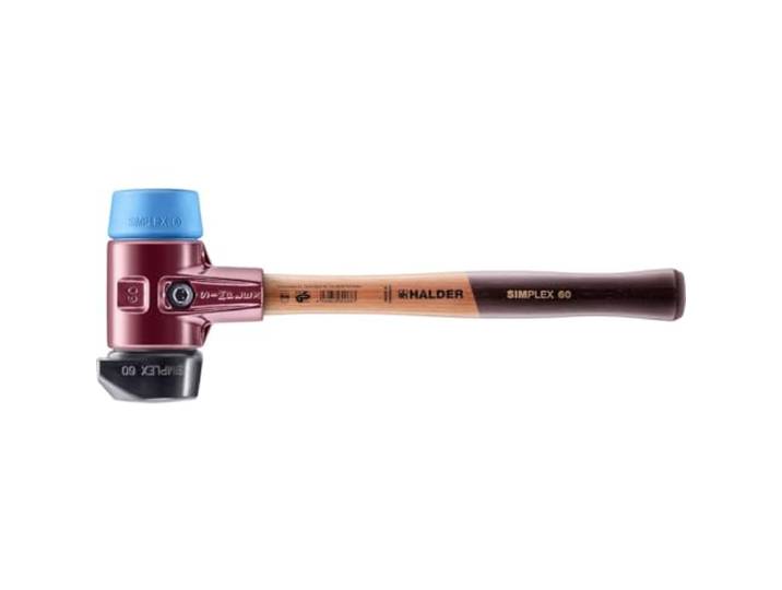Maillet SIMPLEX\, Caoutchouc chargé\, avec pied intégré/TPE souple\, avec boîtier en fonte malléable et manche en bois de haute qualité D=60 mm 3012.260