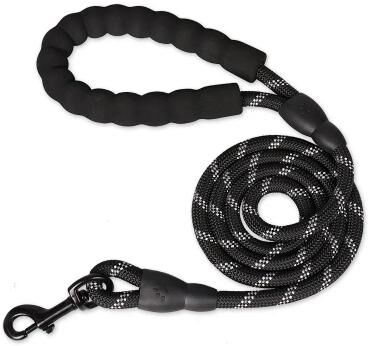 Inspired Living ComfortGrip Strong Dog Leash With Padded Soft Handle black 1cm 2m