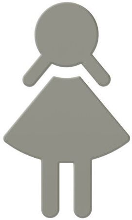 HEWI Symbol Frau 801 90x151x3mm, selbstklebend, felsgrau