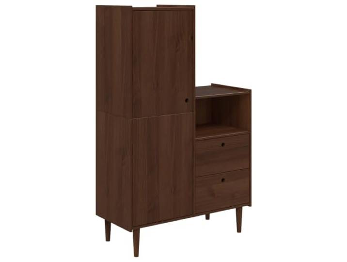 vidaXL Schrank Bilbao Karamell 100 x 45 x 160 cm Robuste Holzkonstruktion für den täglichen Gebrauch in Innenräumen, Geschlossene und offene Stauraumflächen für