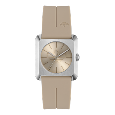 Quarzuhr ADIDAS ORIGINALS "RETRO POP FOUR", beige (sand), Armbanduhren, Herren, Quarzuhr, Armbanduhr, Damenuhr, Herrenuhr, Silikonarmband, analog