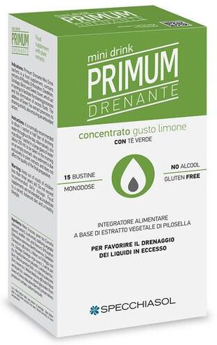 Specchiasol Primum Dren Minidrink Limone Con Té Verde 15 Bustine