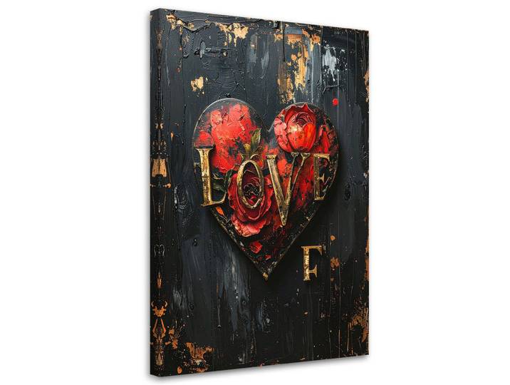 Feeby Leinwandbild Liebe 70x100cm, Rot, Herz/Romantik, Rechteckig, 70x100 cm, Bilder & Rahmen, Bilder, Leinwandbilder