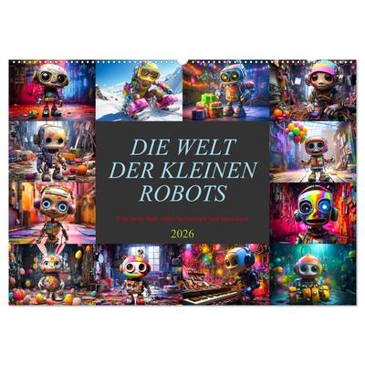 Die Welt der kleinen Robots (Wandkalender 2026 DIN A2 quer), CALVENDO Monatskalender