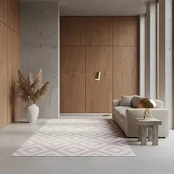 Kurzflorteppich INN, geometrisch, Rosa, 280 x 370 cm