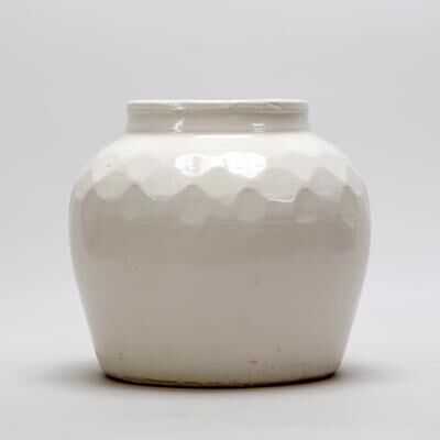 Artissance 11 in. W Round White Ceramic Jar