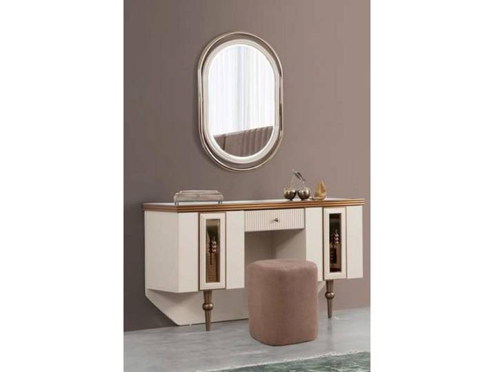 JVmoebel Schminktisch Beige Deko-Konsole aus Holz mit eleganter Oberfläche (3-St), Made in Europa