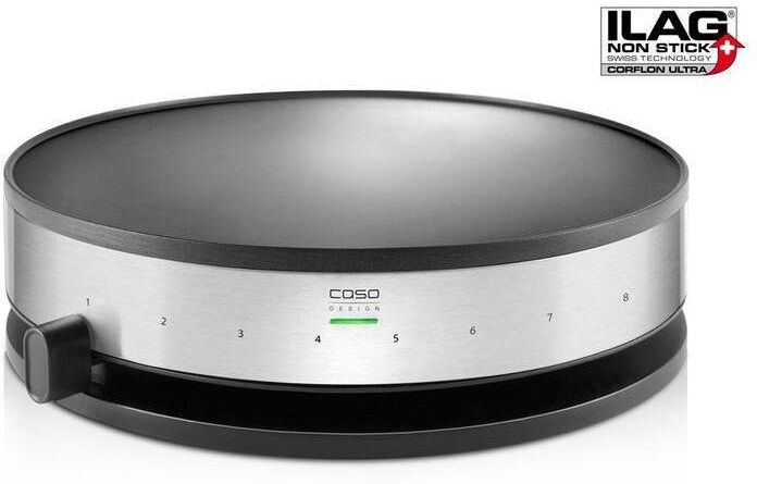CASO Crêpesmaker "Crêpe Maker CM1300", silber (silberfarben, schwarz), H:10cm Ø:33cm, Crepesmaker, Crêpesmaker silberfarben, schwarz Einheitsgröße