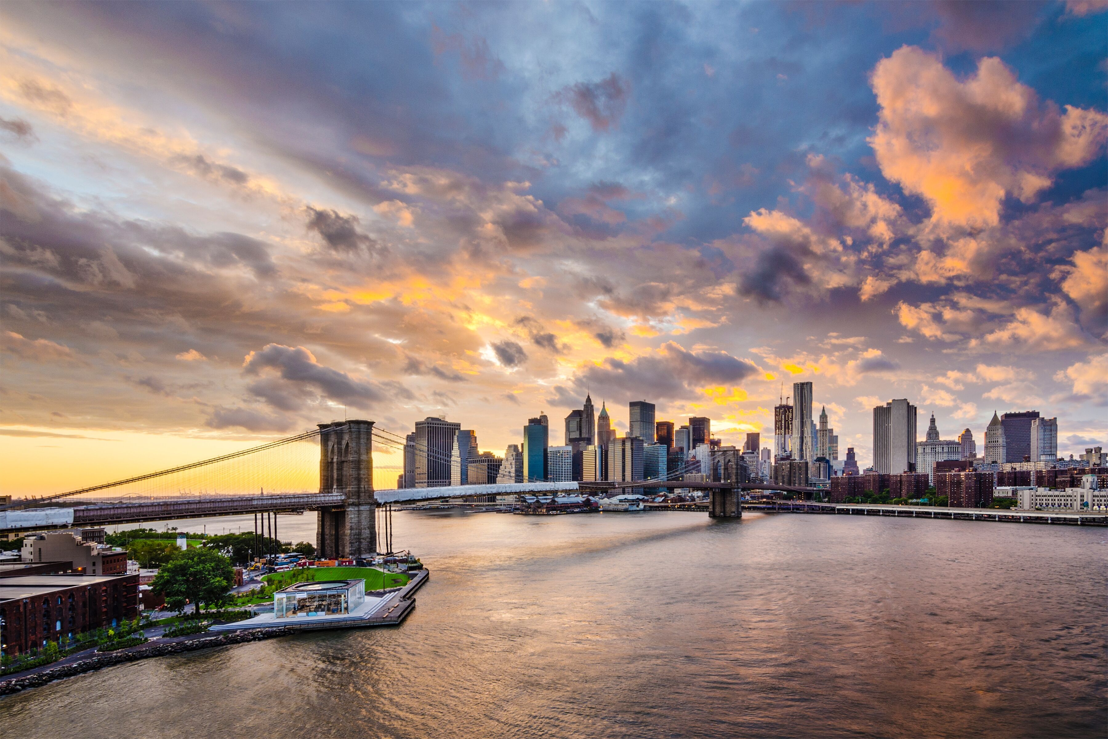 Fototapete PAPERMOON "Brooklyn Bridge", bunt, B:1,5m L:1,11m, Vlies, Tapeten, Fototapete