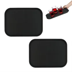 Relaxdays Serviertablett 2er Set in Schwarz Schwarz