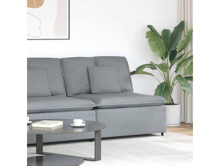 LPERTGFHU Modulares Sofa Mittelmodul 100cm Hellgrau, Komfortables Sitzelement für Wohnzimmer, Robustes Metallgestell mit Textilene-Polsterung, Erweiterbares Lounge-Modul