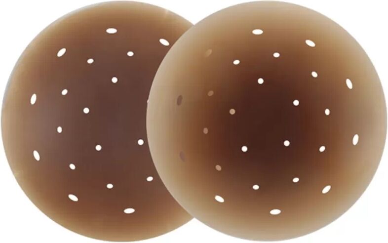 INF Couvre-tétons perforés invisibles 8cm - Pads mammaires en silicone ultra-minces réutilisables, protection anti-bosse Marron