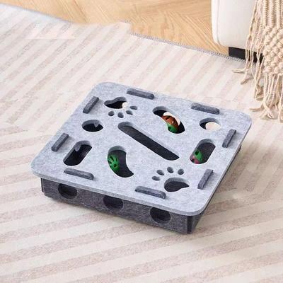 Uplift Picks Interactive Cat Puzzle Maze Toy Mental Stimulation Game Box For Indoor Cats And Kittens gray square