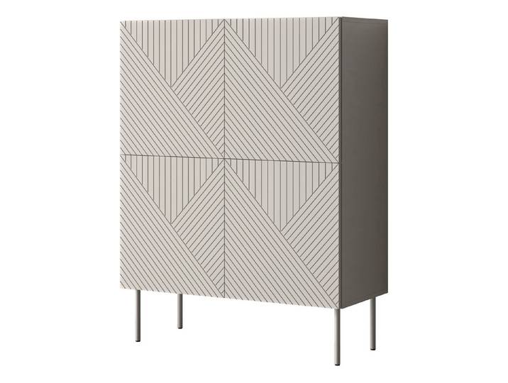 MIRJAN24 Kommode Art Deco Cashmere 4D 89 (mit vier Drehtüren), Metallfüße, 89x42x118 cm