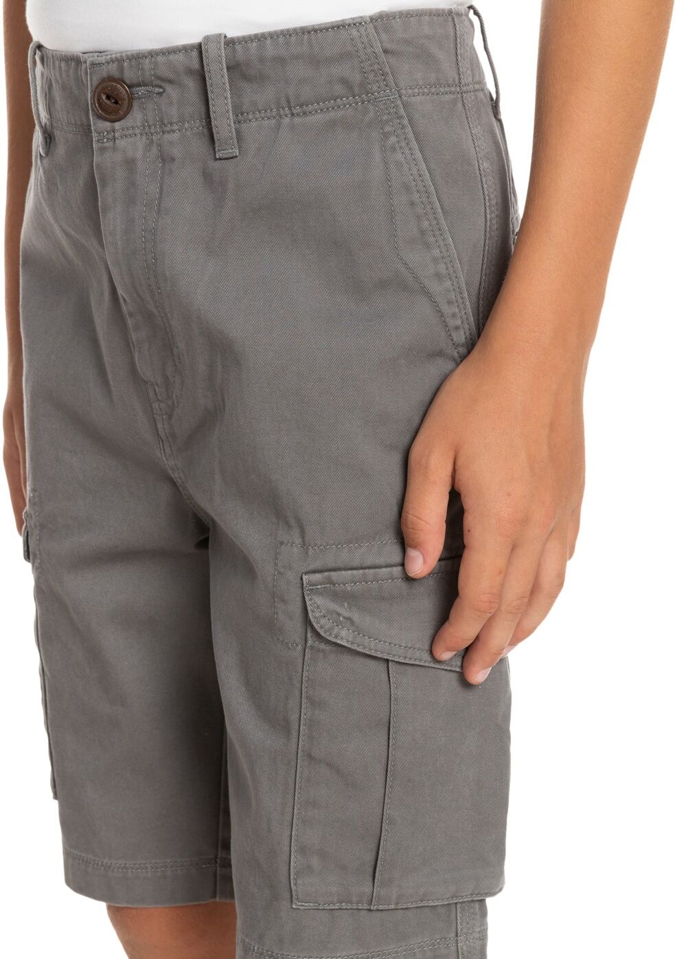 Cargoshorts QUIKSILVER "Crucial Battle", Jungen, Gr. 16, schwarz (quiet shade), Obermaterial: 100% Baumwolle., Hosen Cargoshorts quiet shade 16