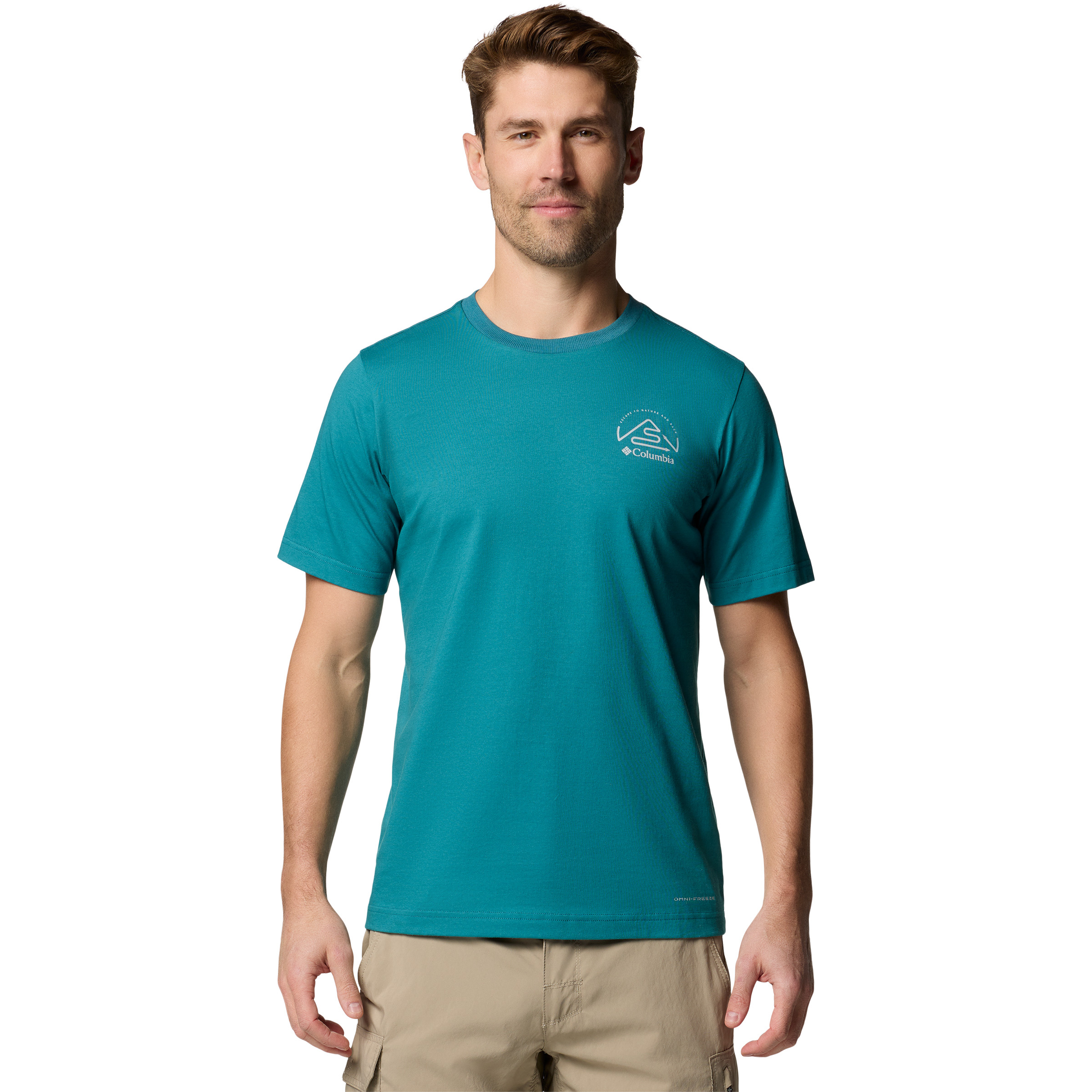 Columbia Tunnel Valley Graphic Herren T-Shirts tuerkis Größe XXL Trekking Elastisch
