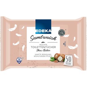 Edeka Feuchtes-Toilettenpapier Samtweich, Shea Butter, pH-hautneutral & feuchtigkeitsspendend, 50 Tücher