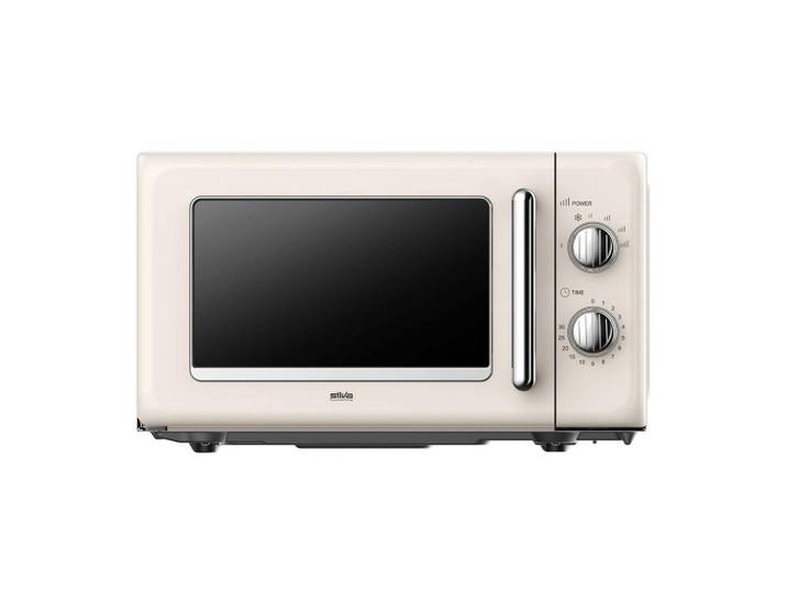 Silva Schneider Mikrowelle, Beige, Metall, 45.2x26.2x36 cm, Auftaufunktion, Signalton, Timerfunktion, Küchen, Küchenelektrogeräte, Mikrowellen