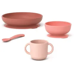 EKOBO Baby Geschirr-Set aus Silikon - Coral