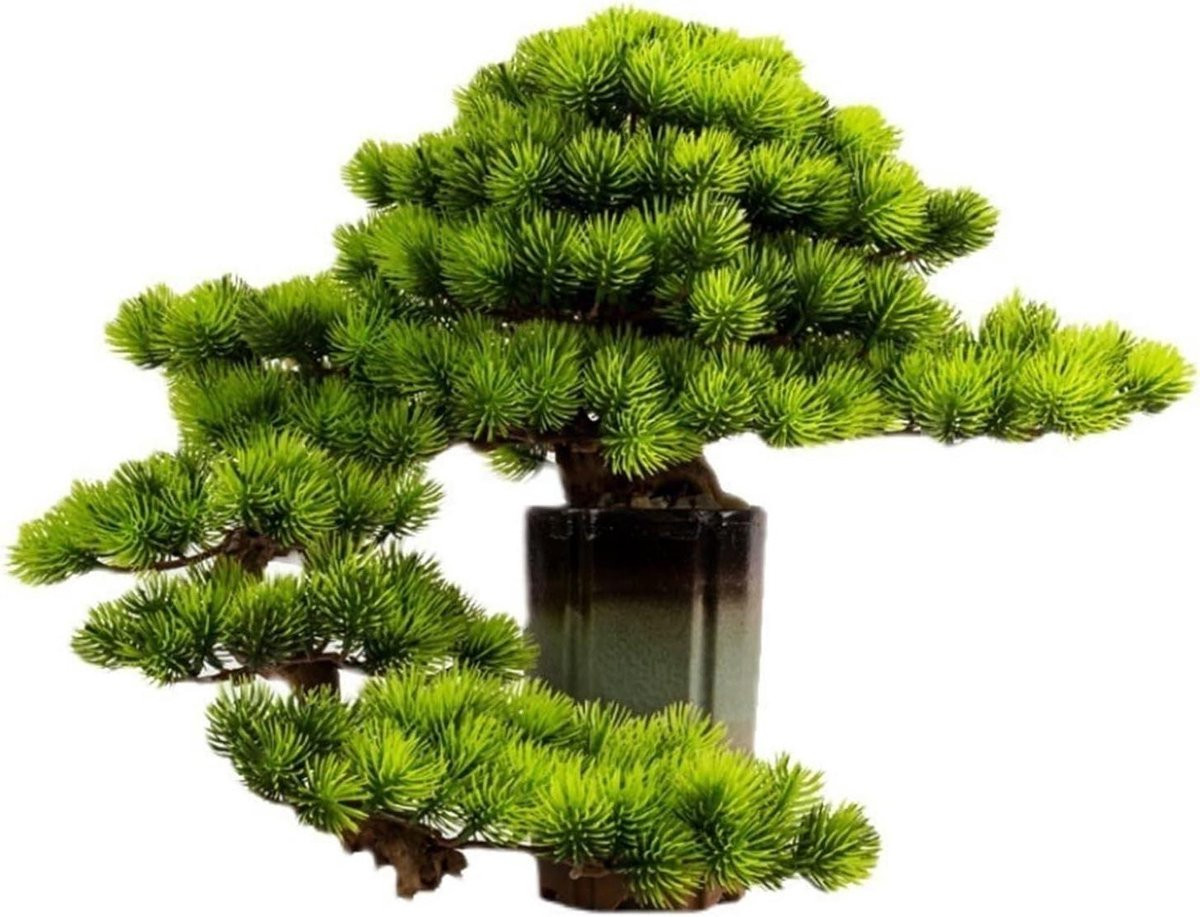 Realistische Nep Bonsai Kunstboom met Pot voor Binnendecoratie - Groen - H 48 x B 43 cm