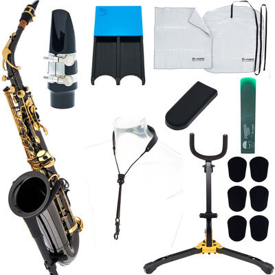 Thomann TAS-180 Black Alto Sax Set Bleu